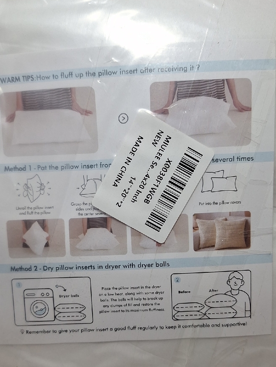 Miulee Other - Pillow Inserts Pack of 2 New in Package, 20” x 14” Pillows